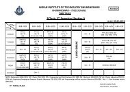 TIME TABLE - Indian Institute of Technology Bhubaneswar