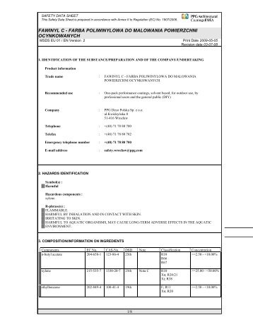 fawinyl c - farba poliwinylowa do malowania powierzchni ... - Dekoral