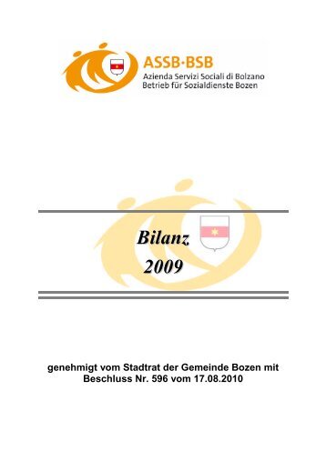 betriebsbilanz 2009 - Betrieb für Sozialdienste Bozen