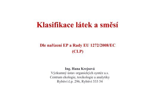 Kategorie nebezpečnosti - EuroChem