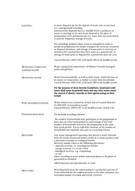 Municipal Waste Data Monitoring and Reporting: Interim Guidelines