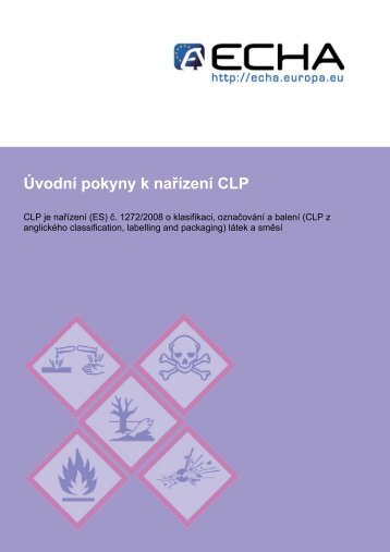 Úvodní pokyny k nařízení CLP - ECHA - Europa