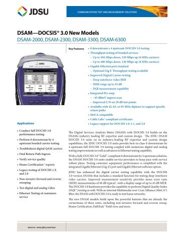 DSAM—DOCSIS® 3.0 New Models - KABELKON