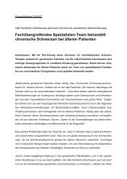 Fachübergreifendes Spezialisten-Team behandelt chronische ...