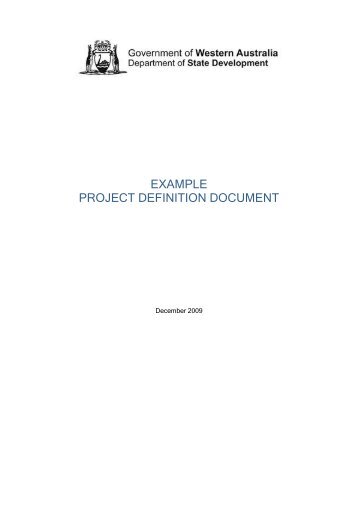 Example Project Definition Document - Department of State ...