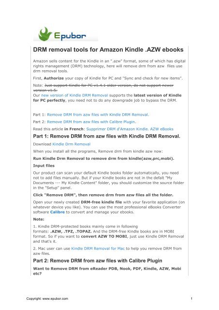 kindle drm removal tool