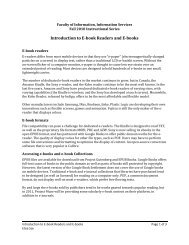 Introduction to Ebook Readers and Ebooks - Faculty of Information