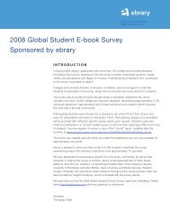 2008 Global Student E-book Survey Sponsored by ebrary