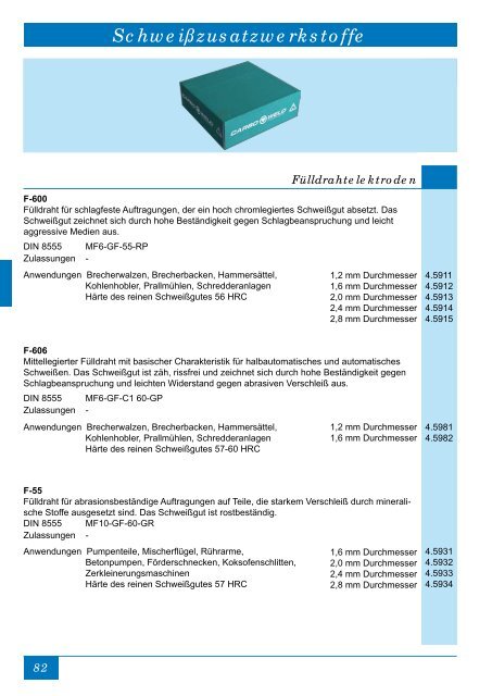 Schweißzusatzwerkstoffe - EPA - Schweisstechnik GmbH