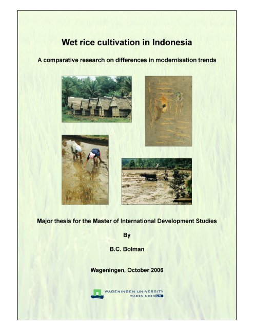 Wet Rice Cultivation In Indonesia Free Ebooks Library
