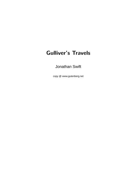 The Project Gutenberg eBook of Gulliver's Travels, by Jonathan Swift