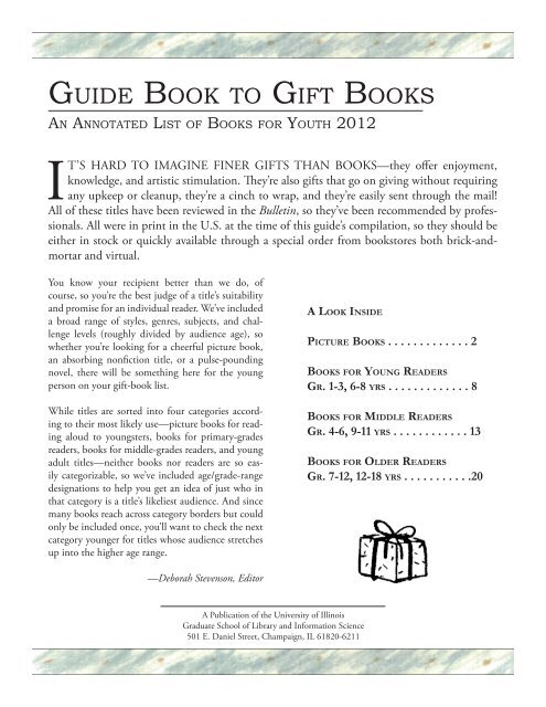 GUIDE BOOK TO GIFT BOOKS