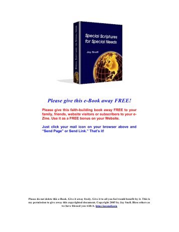 Please give this e-Book away FREE! - Healing, Prosperity and ...