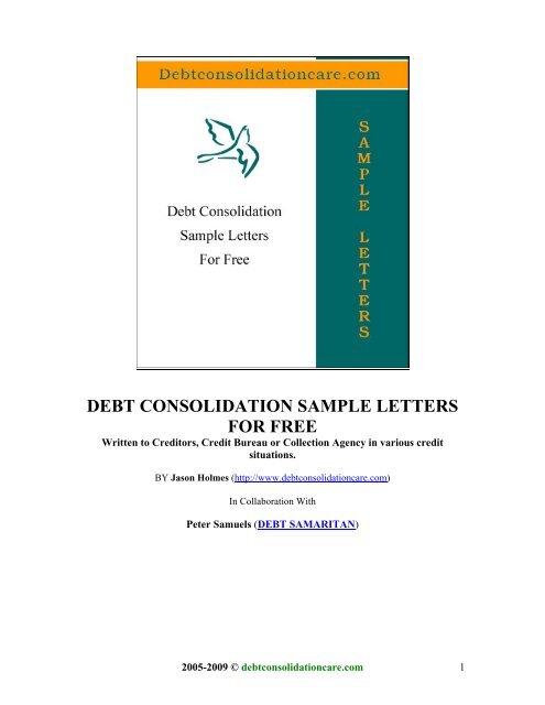 debt consolidation sample letters for free - eBook Collections