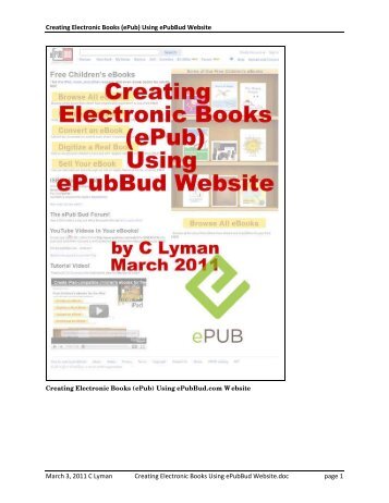 Creating Electronic Books (ePub) Using ePubBud Website March 3 ...