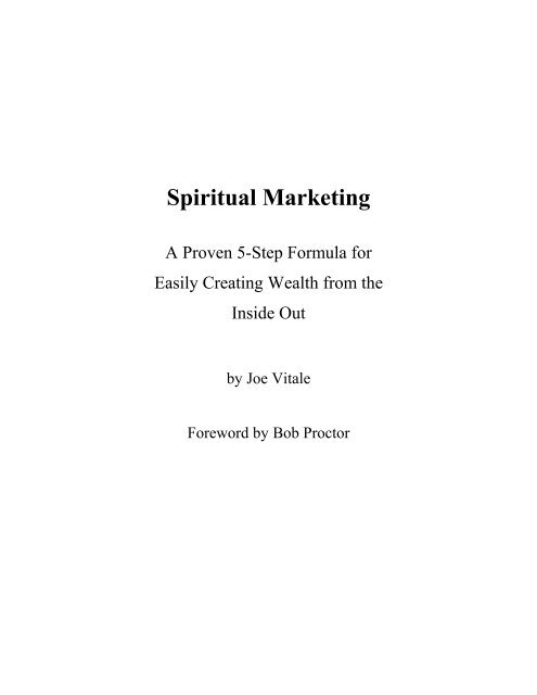 Spiritual Marketing - Joe Vitale