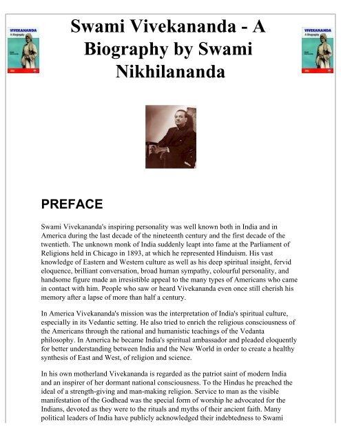 Swami Vivekananda - A Biography by Swami Nikhilananda