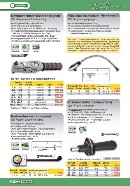 Drehmomentschlüssel - SEWA-WERKZEUGE GmbH