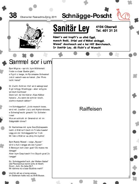 Schnägge-Poscht - Fasnachts-Comité Oberwil