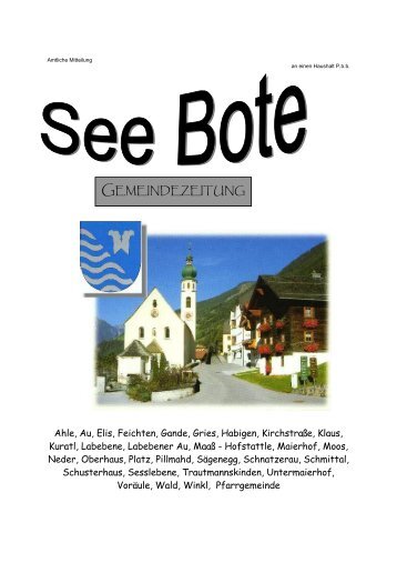 Amtliche Mitteilung - Gemeinde See - Land Tirol