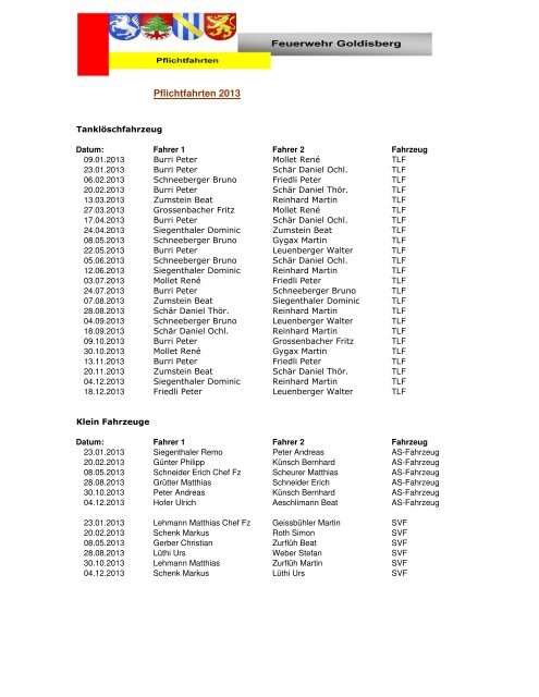 Pflichtfahrten 2013 - Seeberg
