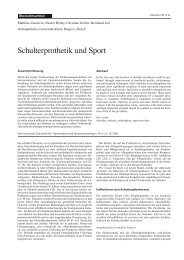 Schulterprothetik und Sport - SGSM