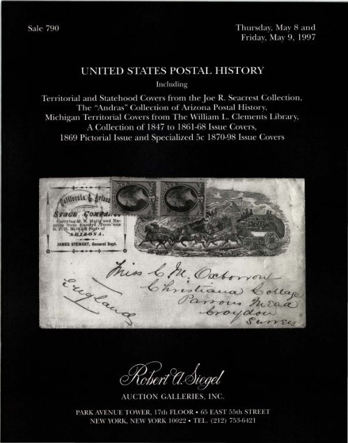 790-US Postal History - Robert A. Siegel Auction Galleries, Inc.