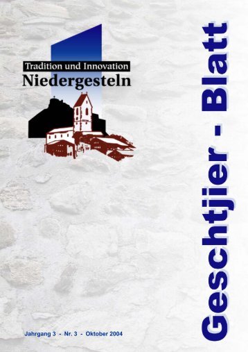 Jahrgang 3 - Nr. 3 - Oktober 2004 - Gemeinde Niedergesteln
