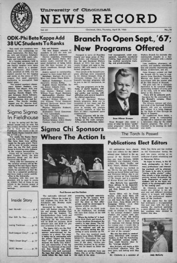 University of Cincinnati News Record. Thursday, April 28 - Digital ...