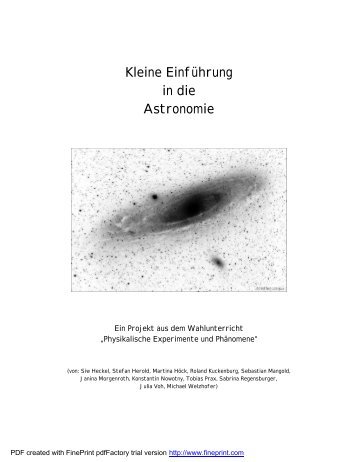 Einführung in die Astronomie (pdf-Datei)