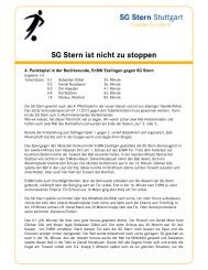 Berichte Bezirksrunde 4. Spiel - SG Stern Stuttgart