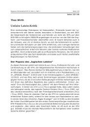 Theo Wirth: Unfaire Latein-Kritik - Pegasus-Onlinezeitschrift
