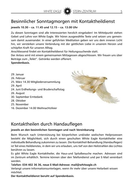 Stern-Zentrum - Die White Eagle Tochter Lodge Schweiz