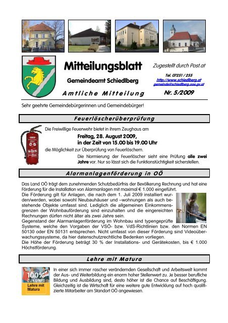 Ausgabe 5/2009 (647 KB) - Schiedlberg