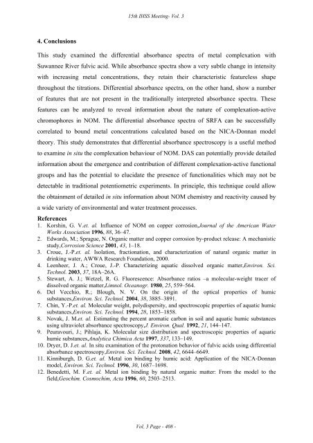 Natural Organic Matter and Humic Substances Interactions