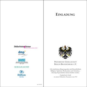 einladung - bei der Preußischen Gesellschaft Berlin-Brandenburg eV