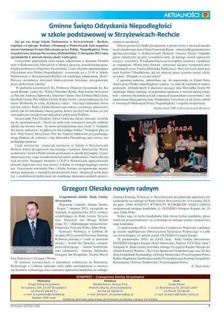 KOMPRES nr 6/2012 - Strzyżewice, Urząd Gminy