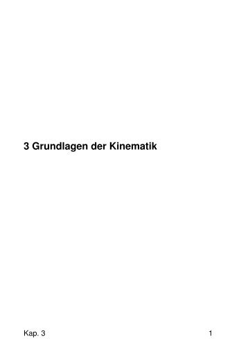 3 Grundlagen der Kinematik