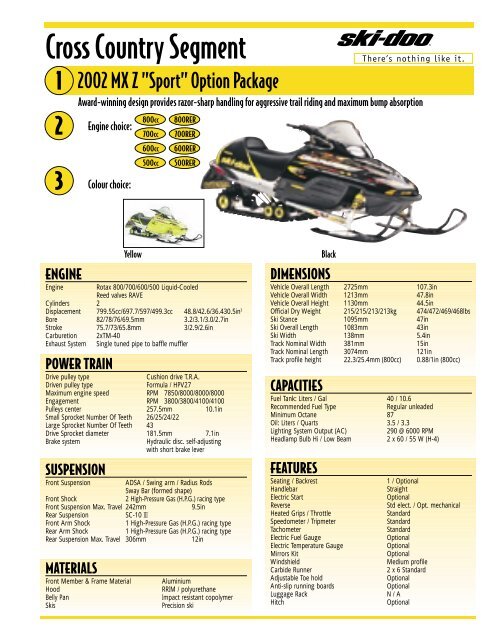 スミオダスページ 2002 MX Z Sport - Ski-Doo Snowmobiles