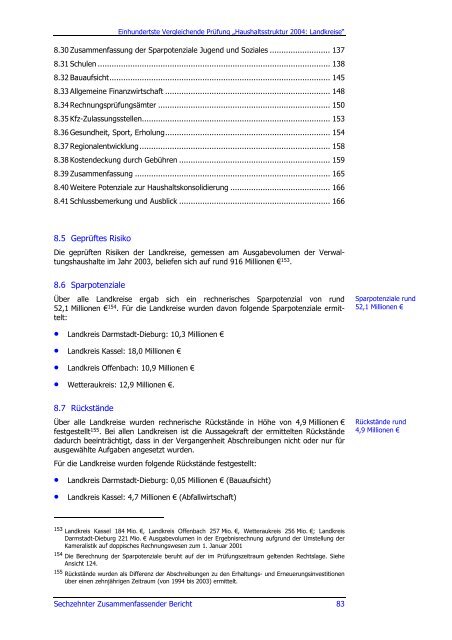 Sechzehnter Zusammenfassender Bericht 2006 - Hessischer ...