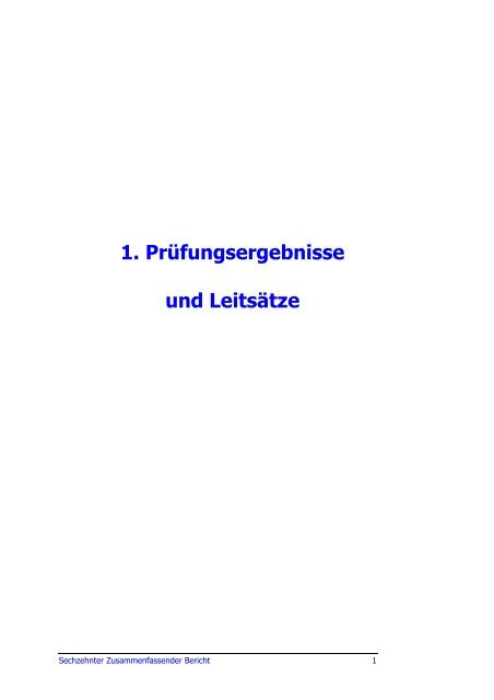 Sechzehnter Zusammenfassender Bericht 2006 - Hessischer ...