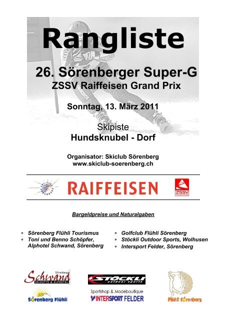26. Sörenberger Super-G - Skiclub Sörenberg