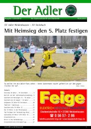 Mit Heimsieg den 5. Platz festigen - beim SV Adler Weidenhausen