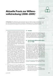 Aktuelle Praxis zur Willens- vollstreckung (2008–2009)1