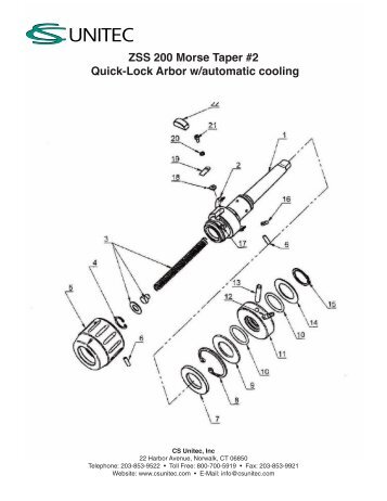 ZSS 200 Morse Taper #2 Quick-Lock Arbor w ... - CS Unitec Inc.