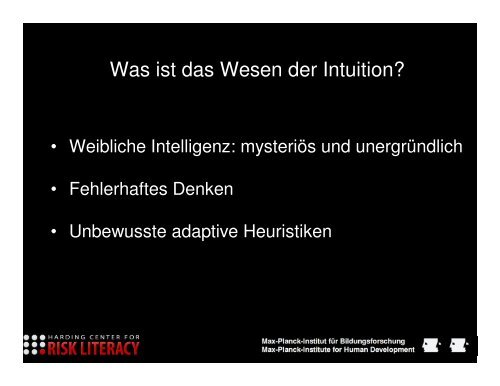 Intuition und Bauchentscheidungen Wolfgang Gaissmaier - Erev