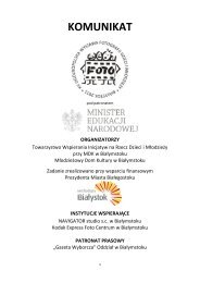 KOMUNIKAT - Młodzieżowy Dom Kultury w Białymstoku