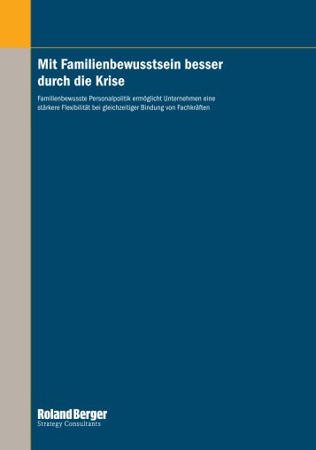 Mit Familienbewusstsein besser durch die Krise - Erfolgsfaktor Familie