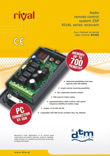 Radio remote control system ZSP RIVAL series ... - DTM System