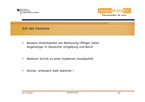 Familienpflegezeitgesetz - Erfolgsfaktor Familie